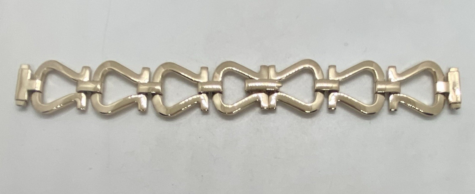 NEW VTG BRITE Ladies Gold Fancy Link Fashion Watch Band 11-14mm – 6” Long MCM