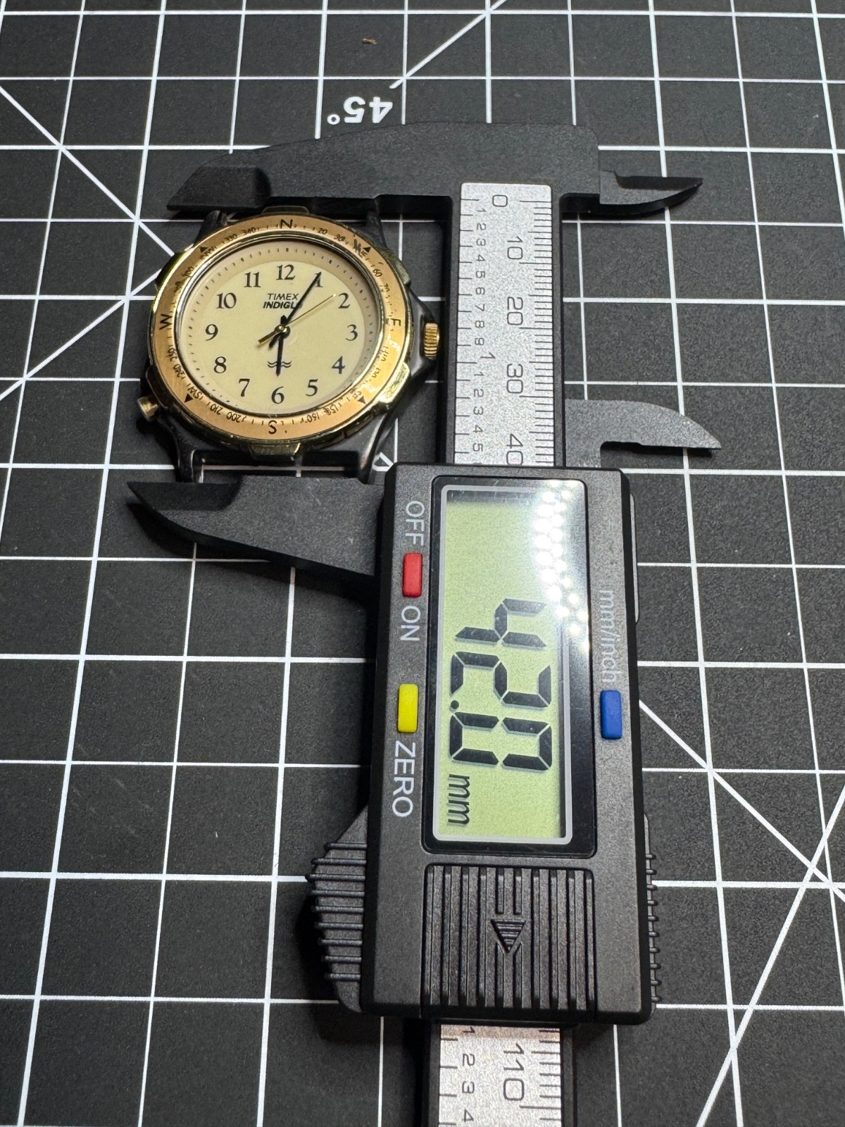 Vintage 1994 Timex Indiglo Watch 37mm, Adventure Compass, Ref: 38001