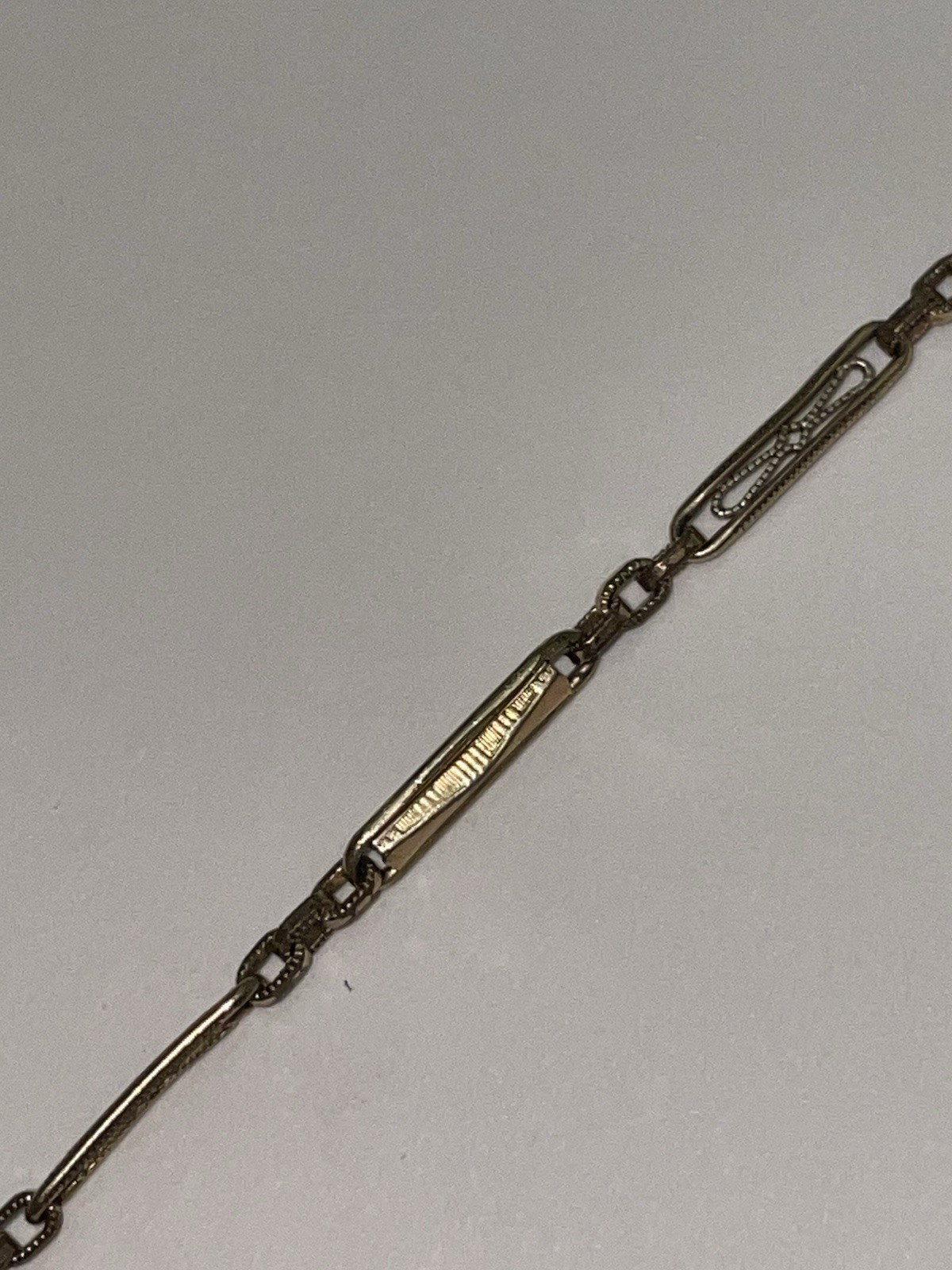 Antique 12K Gold Filled Fancy Link Albert Style Watch Chain Edwardian Art Deco