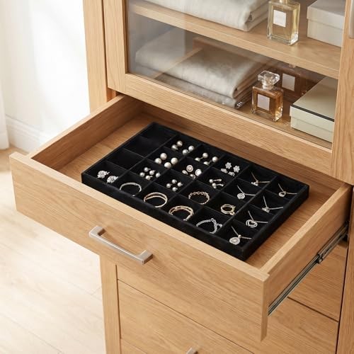 4 Pack Jewelry Tray, Stackable Velvet Jewelry Organizer Tray Jewelry-Tray