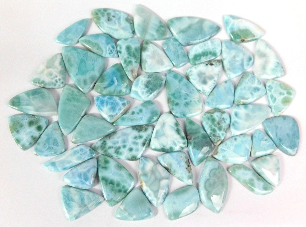 Natural Larimar cabochon Loose gemstones Jewelry Making Wholesale Lot 71257
