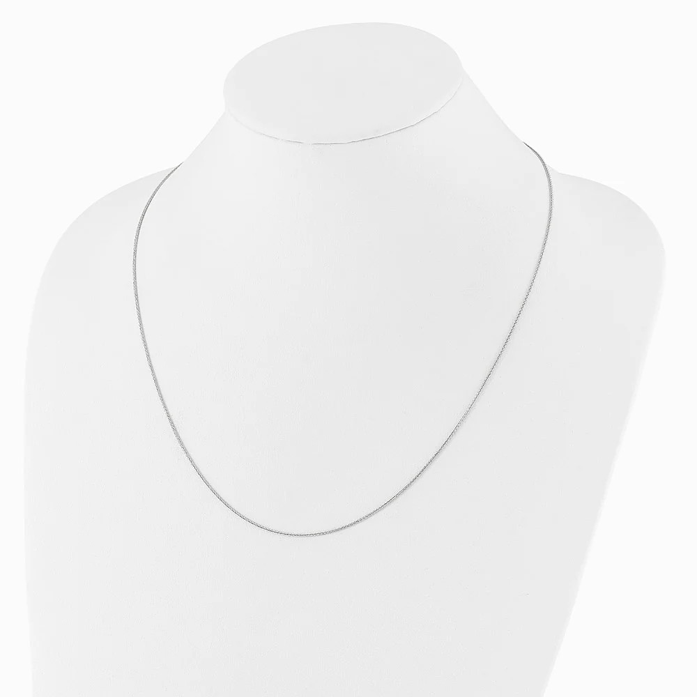 14K White Gold Adjustable 1mm Wheat Chain Necklace 22″-30″