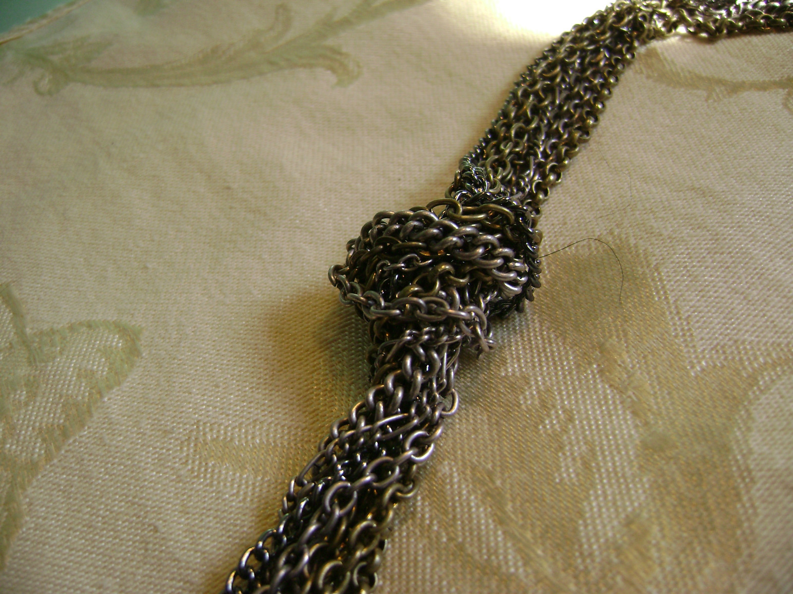 NEW- LAKE SHORE DRIVE STATEMENT MULTI CHAIN BEADED SILVER TONE NECKLACE!!!