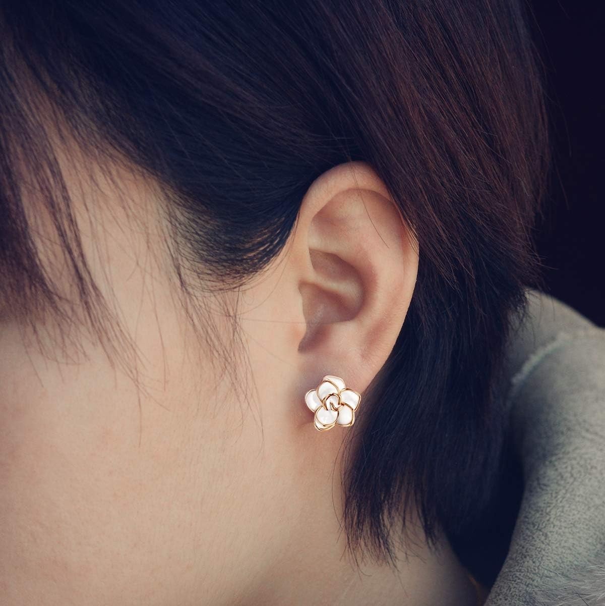Beautiful Gold Plated Rose Flower Studs – Ideal for Gifting and Sensitive Ears