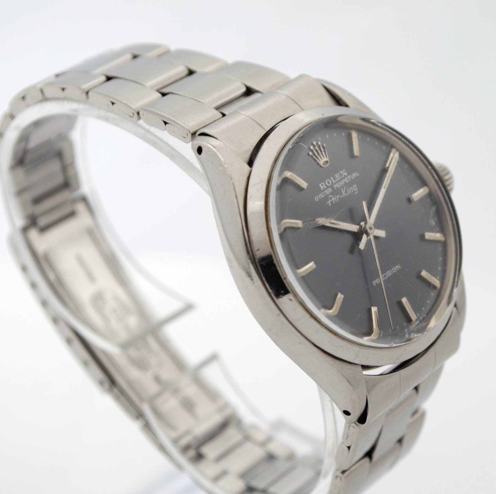 Vintage Rolex Air-King Precision Steel Pale Violet Sunburst Dial 34mm Ref. 5500