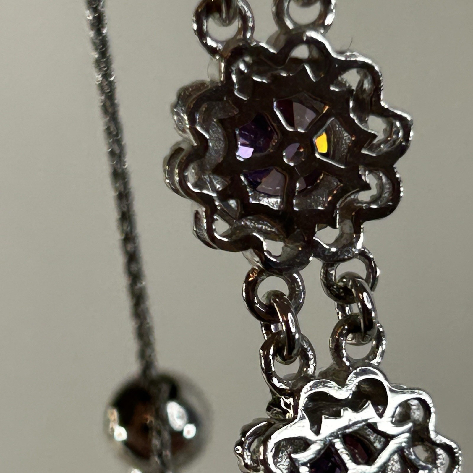 STS Karis Purple Simulated Amethyst Filigree Bolo Bracelet