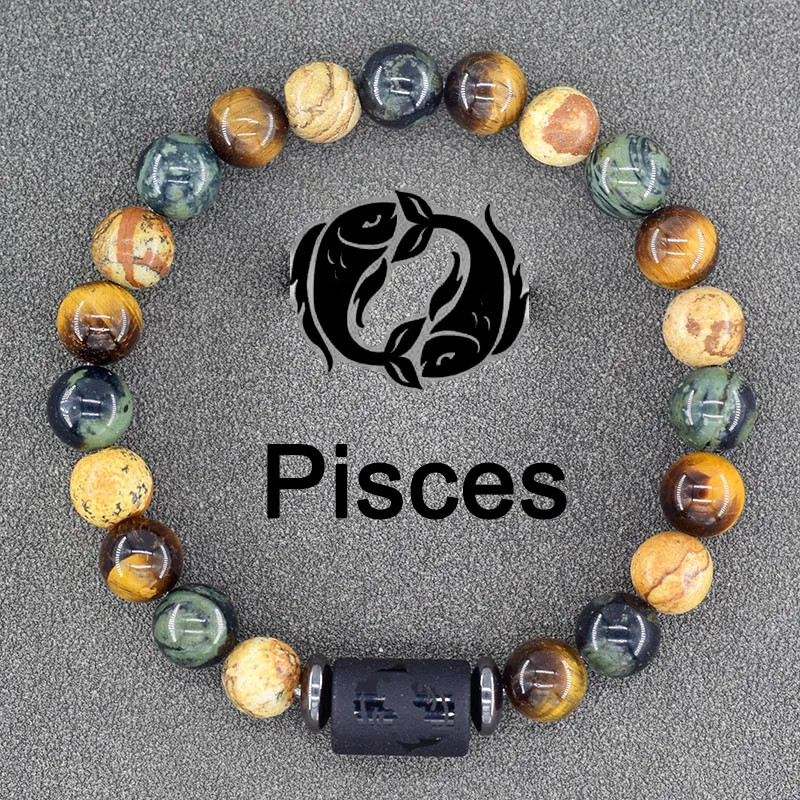 Zodiac Sign Bracelet 12 Constellation Gemini Virgo Libra Friendship Men Jewelry