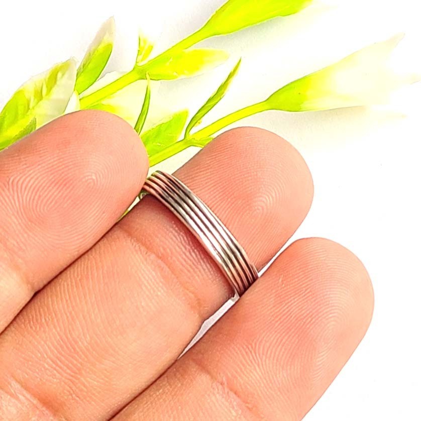 Plain 925 Solid Sterling Silver Handmade 4 Mm Wide Band Ring All Size Available
