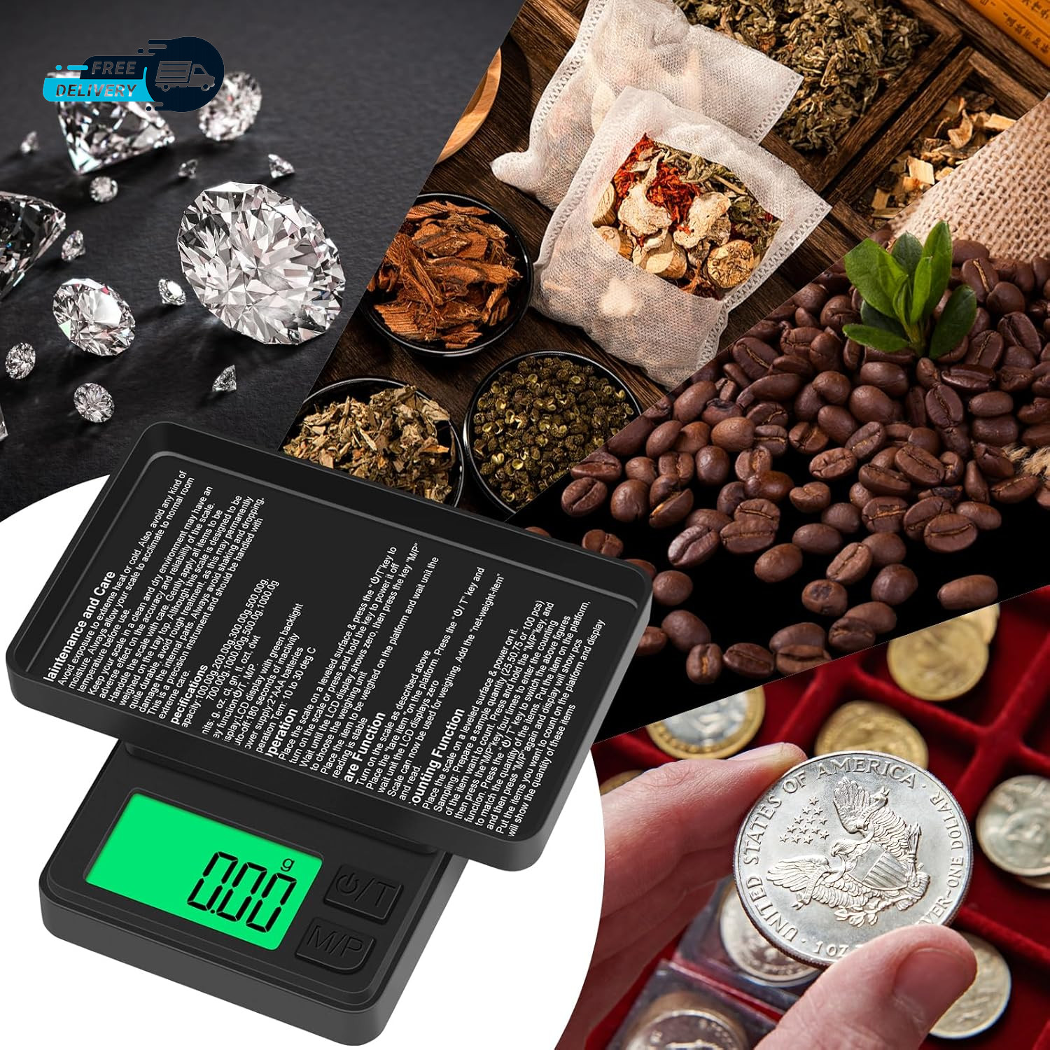 Digital Pocket Scale 1000G X 0.01G Portable Precision Gram Scale Jewelry