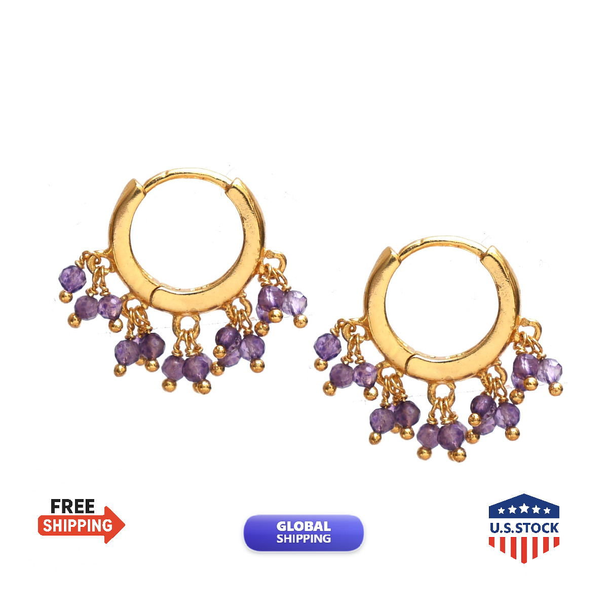Gempires Nature’S Treasure Gempires Amethyst Beaded Earrings February