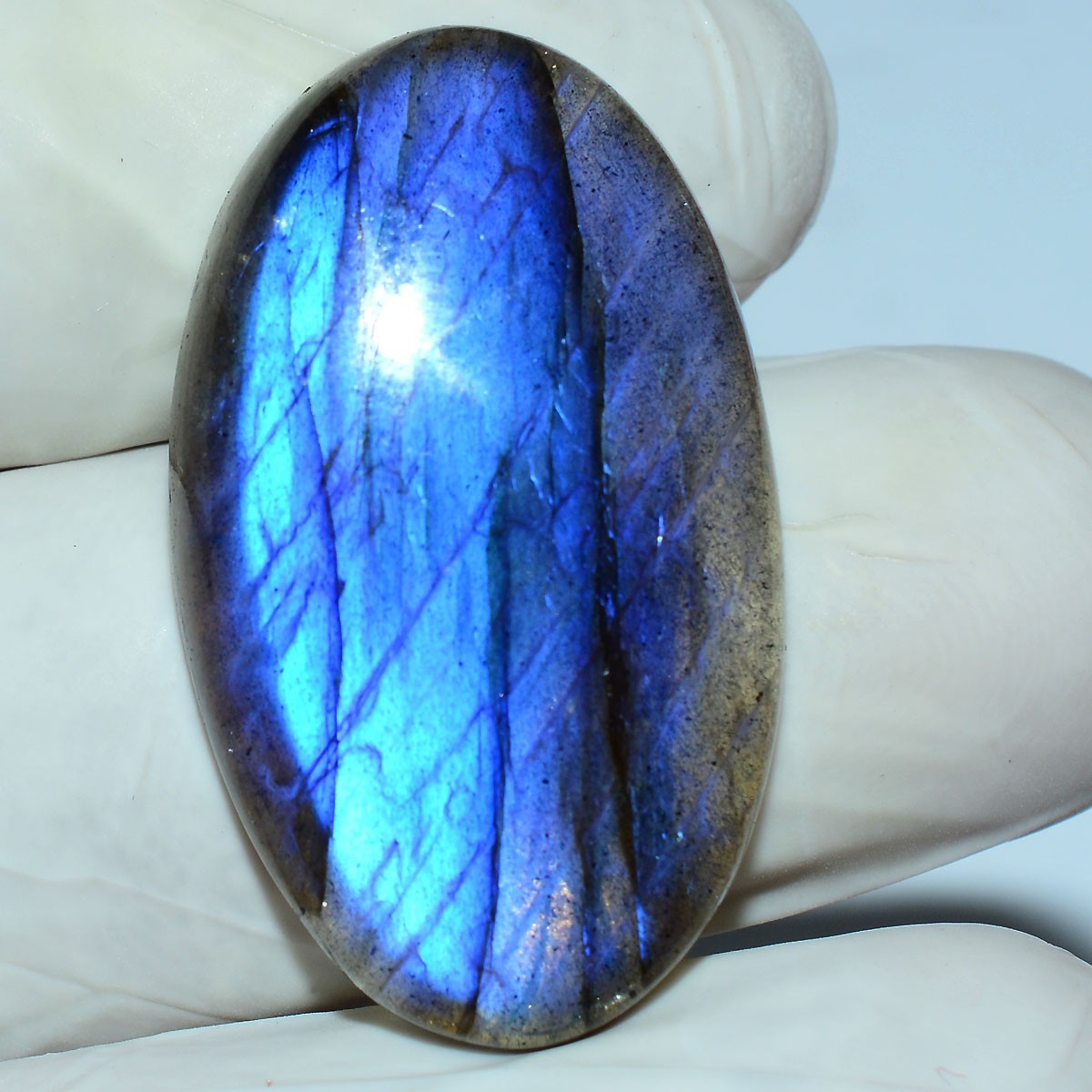 Blue Lightning Trapped~ 6 Pcs Natural Labradorite Rich Blue Shine Oval Gemstones