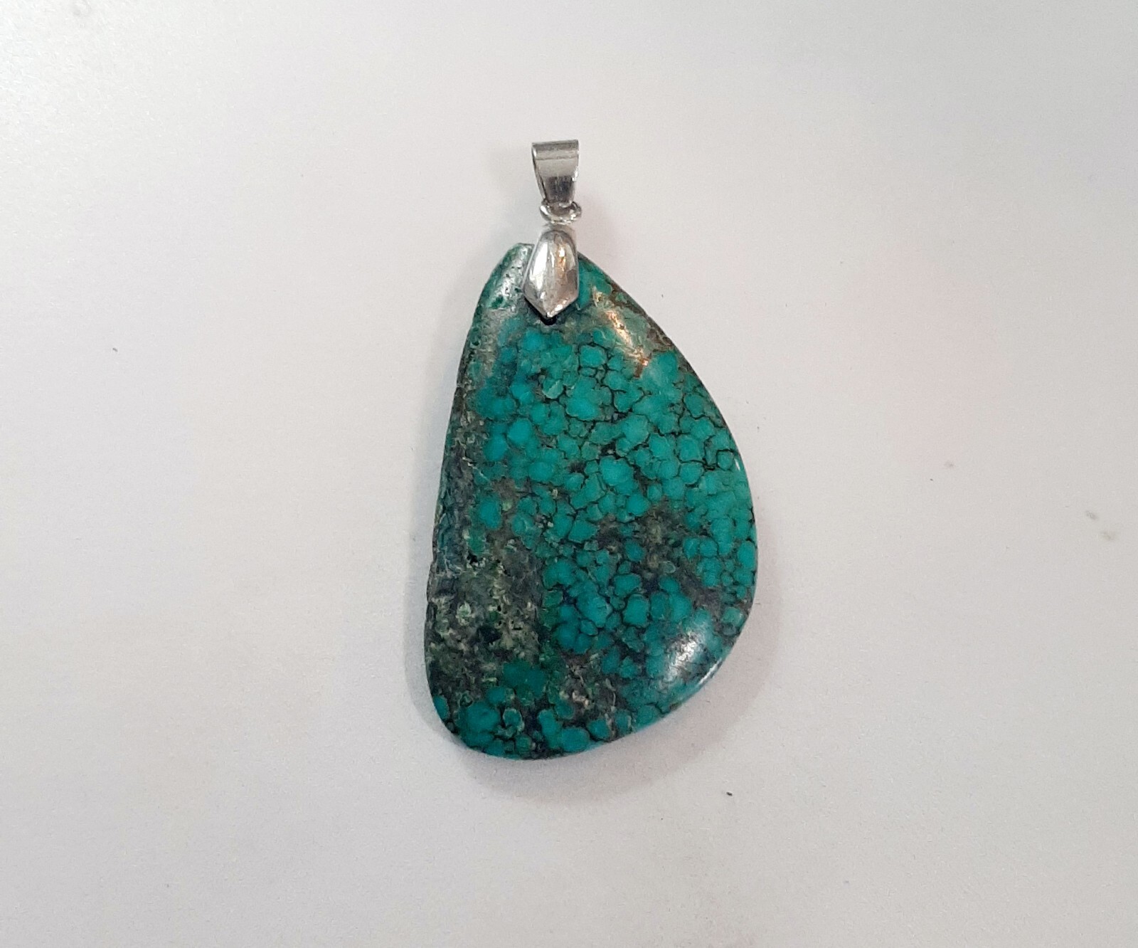Tibetan Turquoise Pendant Stamped 18K GP