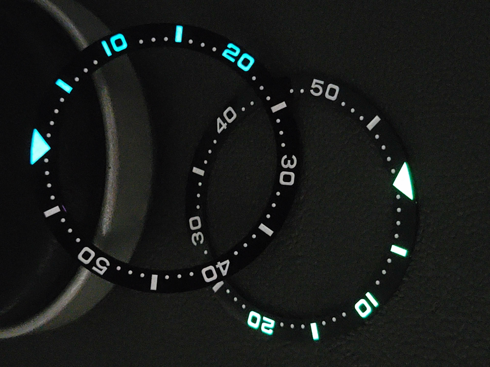 Bezel Insert Black Turtle CERAMIC (MM300 style lume) Flat BGW9 SEIKO SRP777 SRP
