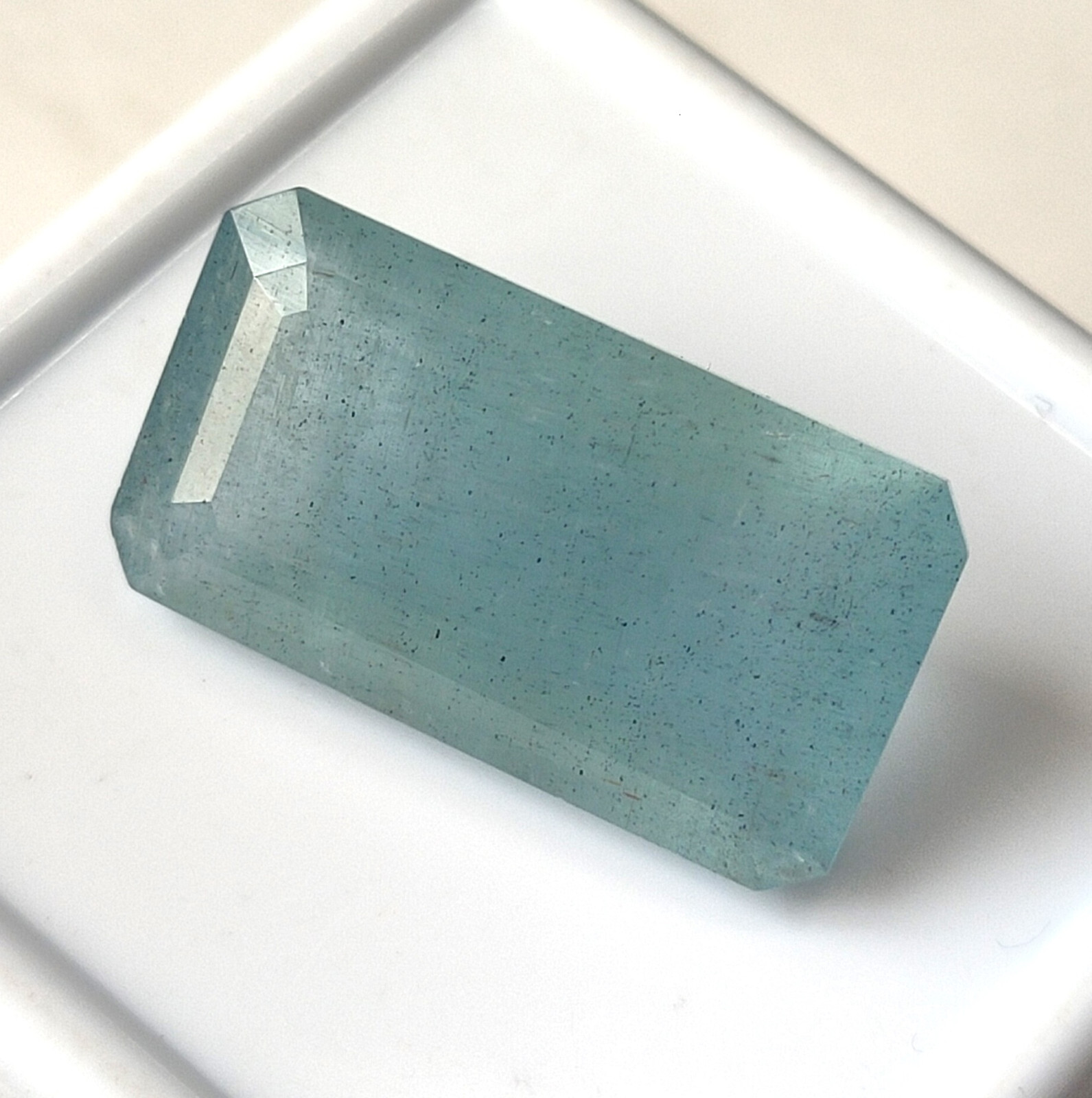 17.55 Carat Natural Aquamarine Blue 23X12.5 mm Rectangle Cut Faceted Gemstone