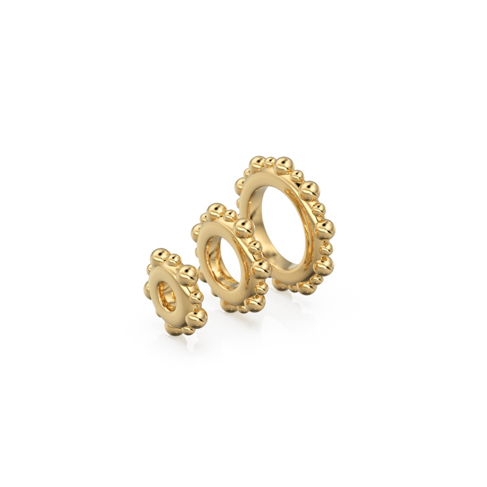 Milgrain 18k Solid Gold Spacer Beads Round Rondelle Jewelry Findings 6,8,10mm