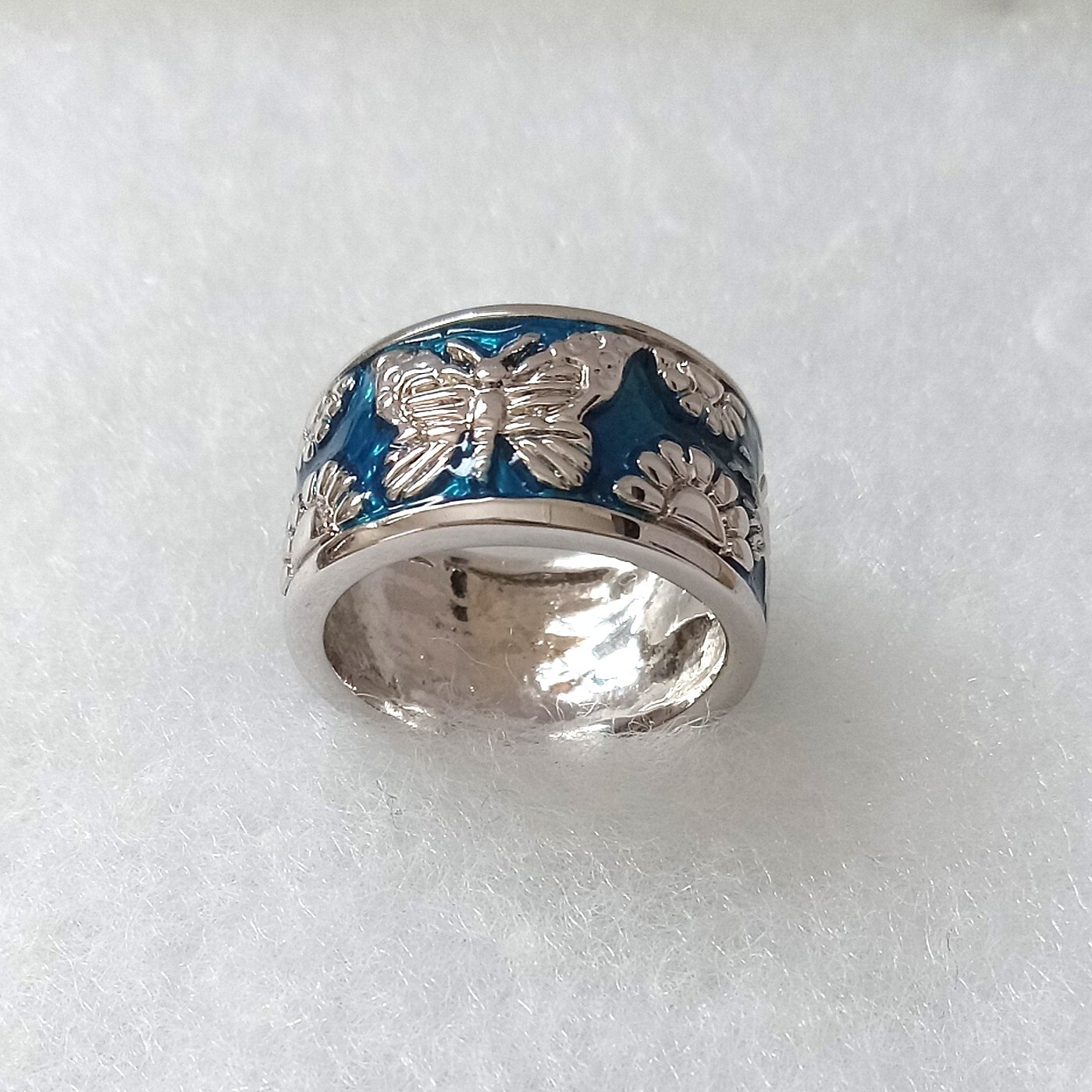 Butterfly Flower .925 Sterling Silver Ring by Peter Stone Fine Jewelry Size 6
