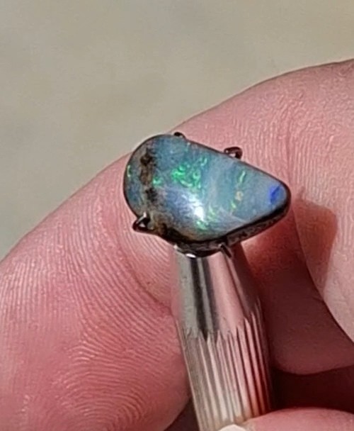 3.7ct Queensland Boulder Opal Natural Opal Gem, multicolour crystal faced.