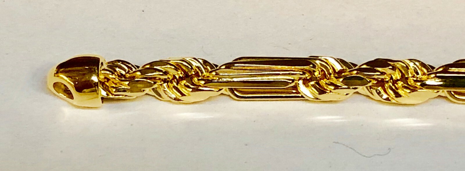 14k Yellow Gold 24″ 4.3 mm Diamond Cut Figarope Link Chain/Necklace 31 Grams