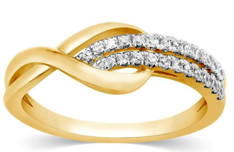 0.48ct Natural Round Diamond 14K BIS Hallmarked Yellow Gold Wedding Cluster Ring