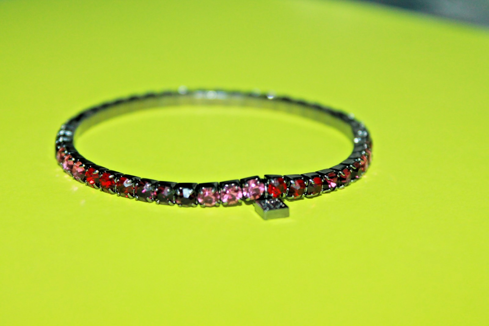 Givenchy Swarovski crystals stretch bracelet multicolored pink red wine colors