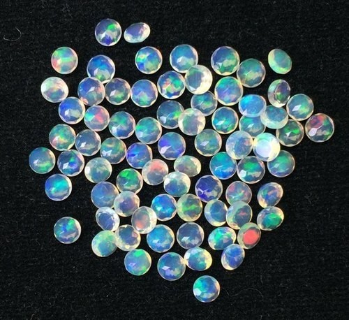 AAA Natural White Ethiopian Opal Round Cut Loose Gemstone For Making All Jewelry