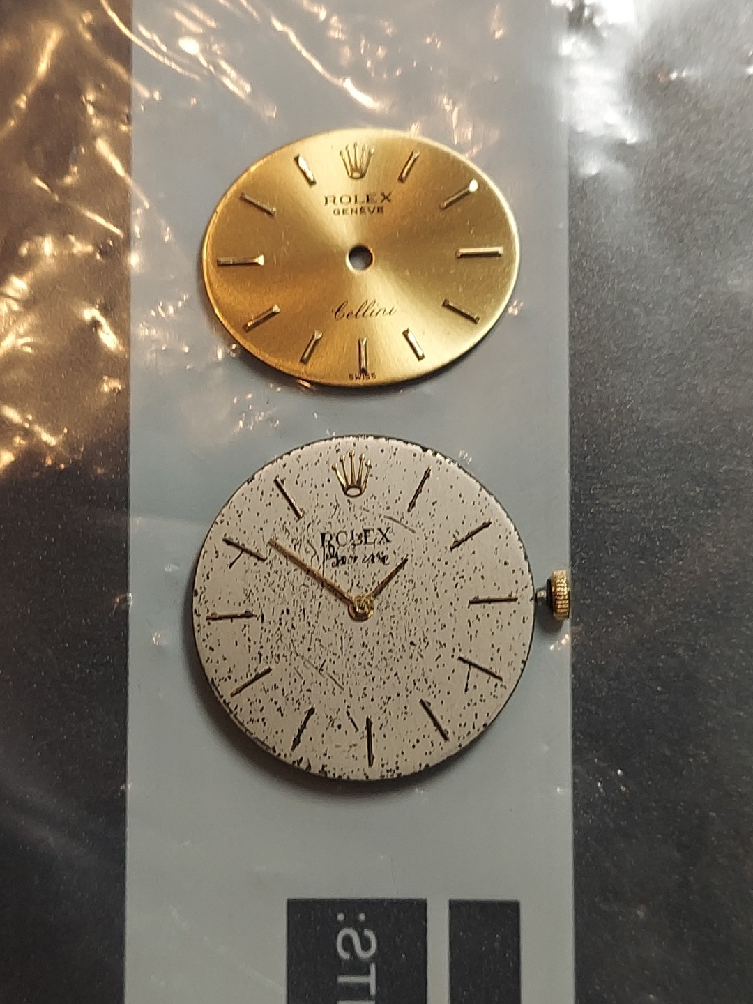 Rolex Cellini Cal 1600 Mens W.Movement 18 K Yellow Gold Dial Hands And Crown