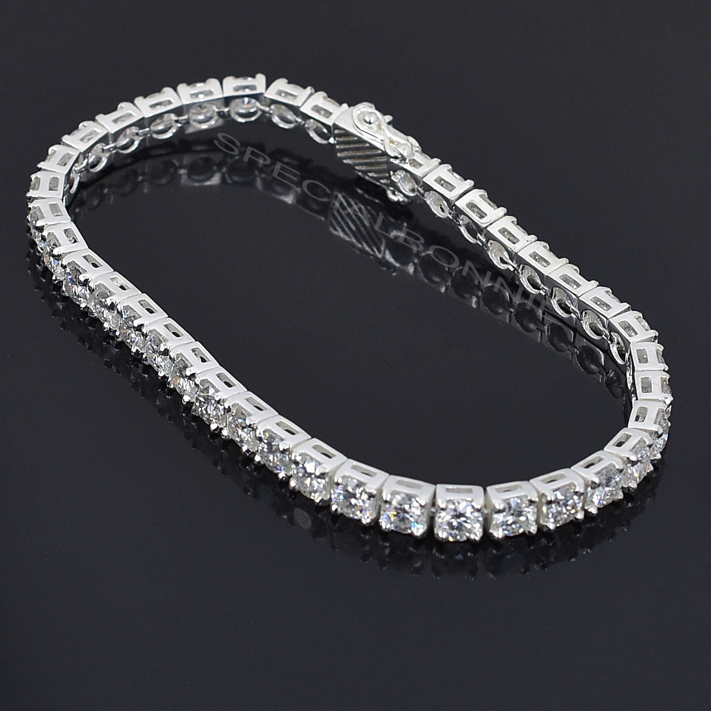15.50Ct, 4.5mm Diamonds Tennis Bracelet-Great Shine & Luster! FREE Diamond studs