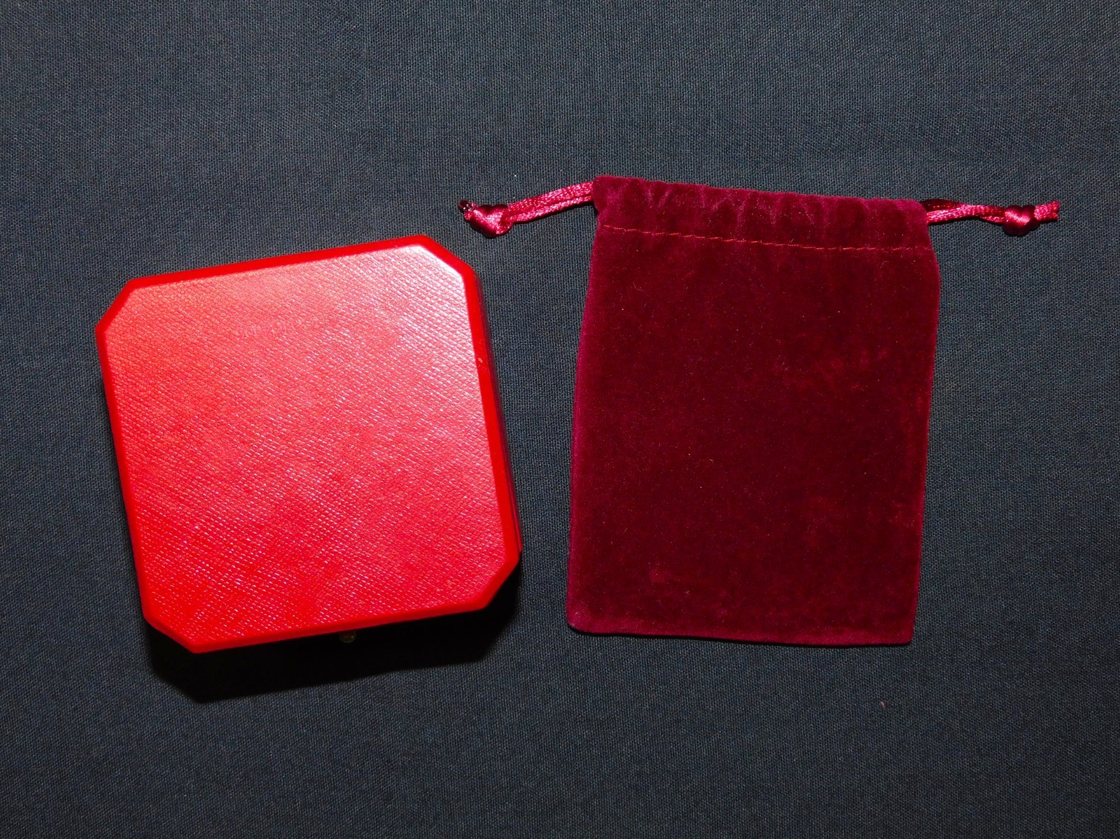 Genuine Cartier Love Ring Box W/ Velvet Drawstring Bag No Outer Box +FREE SHIP!