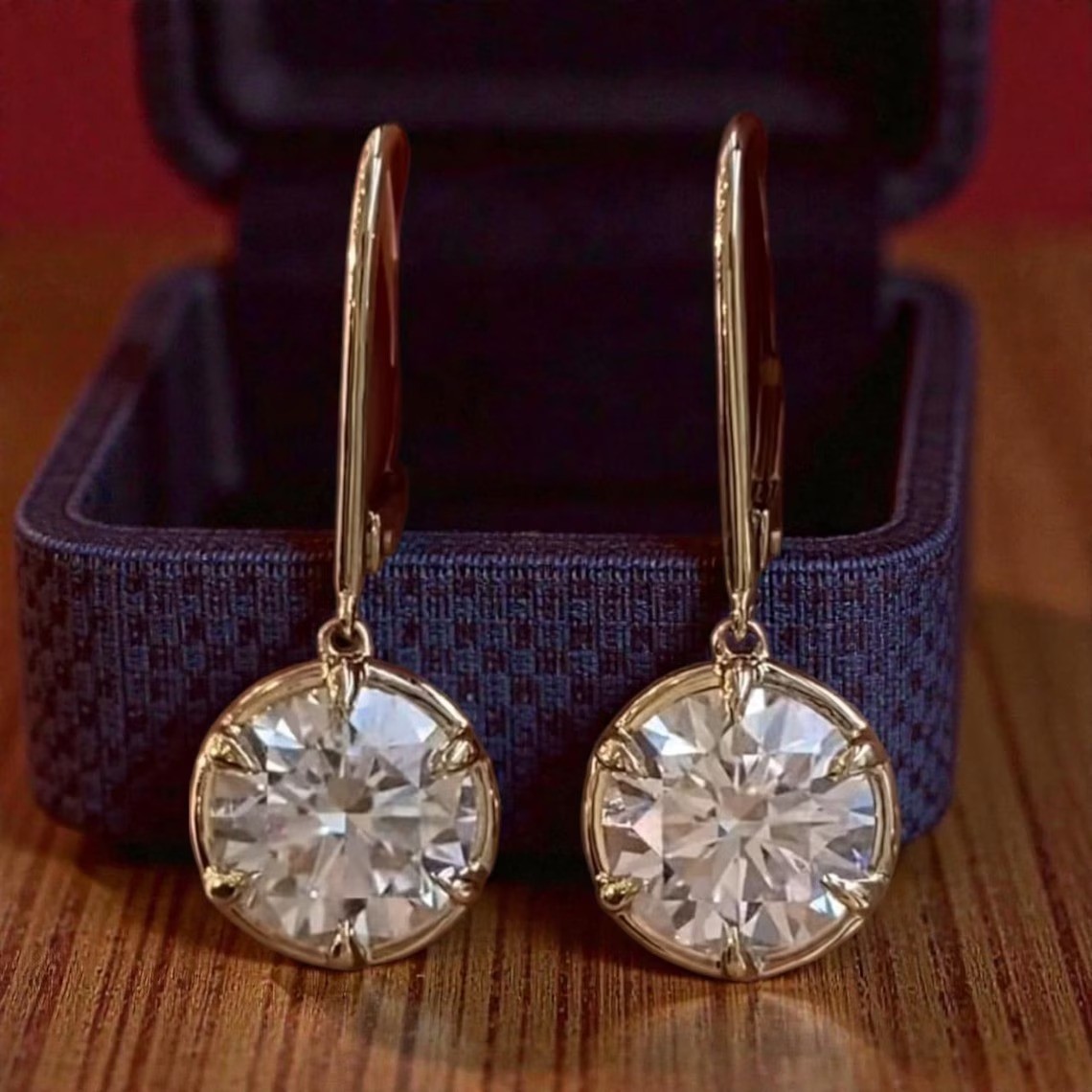 16 Ct Treated Certified White Diamond Solitaire Dangler Earrings In 925 Silver