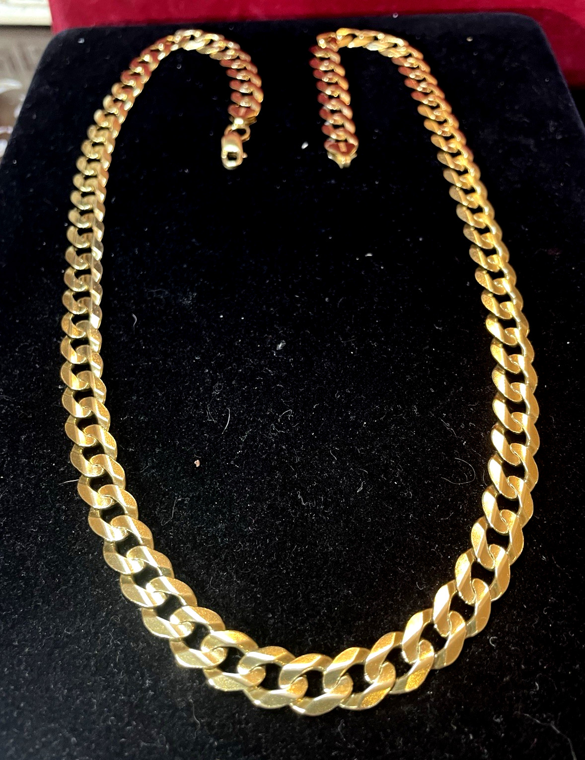 10K CUBAN CHAIN MADE IN TURKEY MIDAS NECKLACE 22 IN LONG 47.5 GRAMS 8MM WIDE