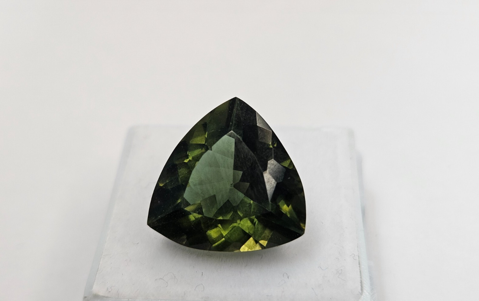 Moldavite Natural Green EGL Certified Trillion Cut 10+ Ct Loose Gemstone