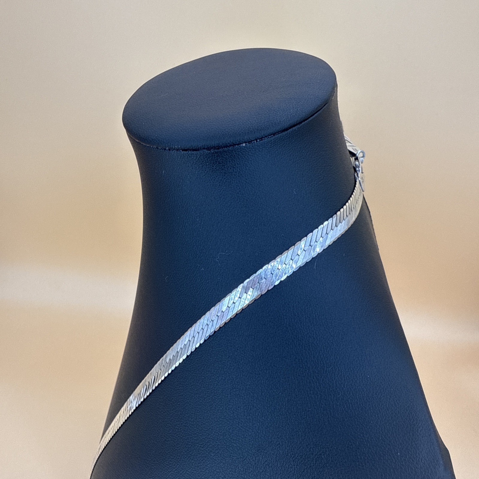 925 Sterling Silver 7mm Herringbone Necklace Italian Chain Approx 30″
