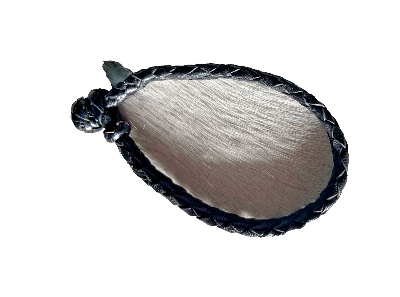Western Mens Bracelet 9 x 3/8 in Flat Braid Leather Knot Cowboy Black