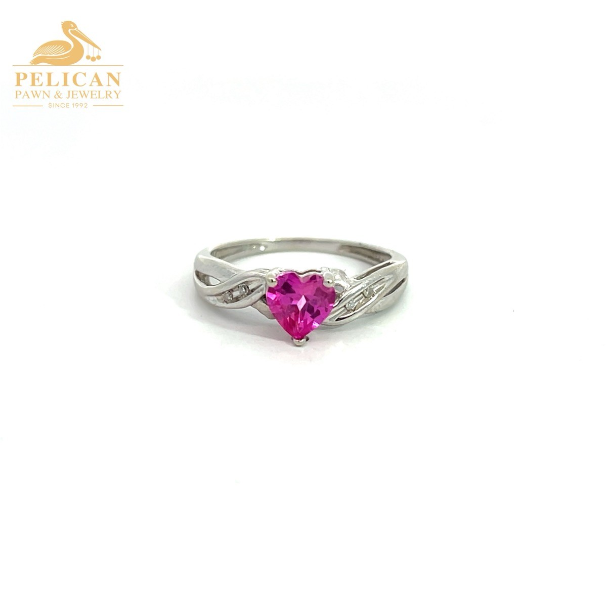 10KT Gold Diamond & Tourmaline Heart Ring, .012CTW (le-rebel) (PPJ053953)