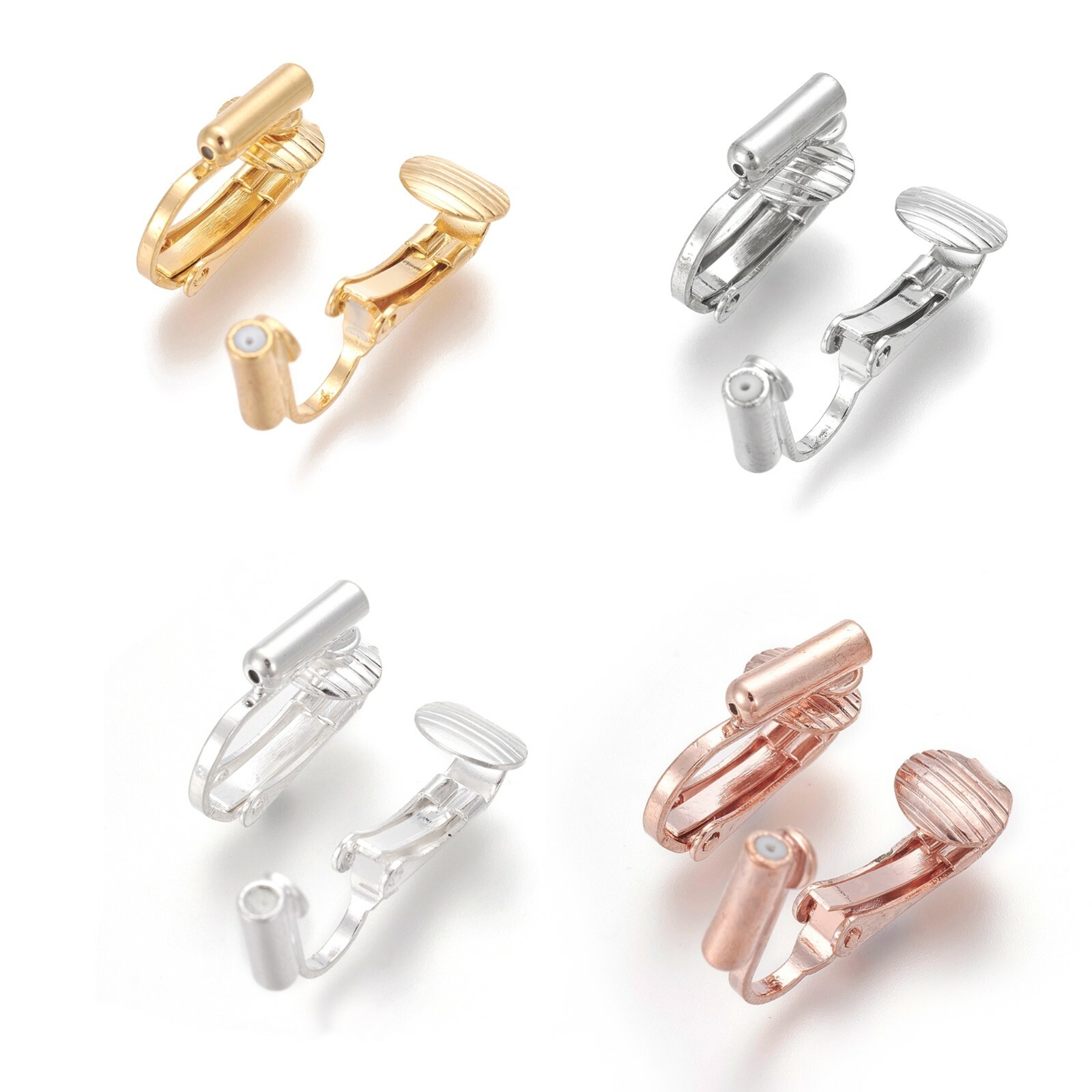 4 Plated Brass Clip On Earring Converters Convert Pierced Earrings to Clip ons