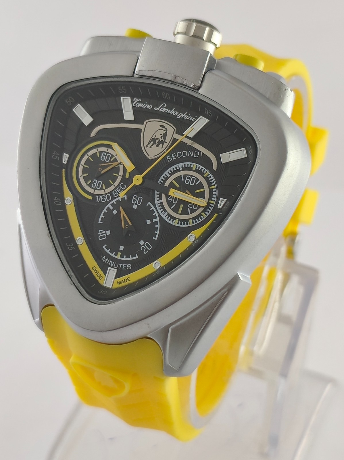 Lamborghini Chronograph Black Dial All Working Men Wristwatch Rubber Band