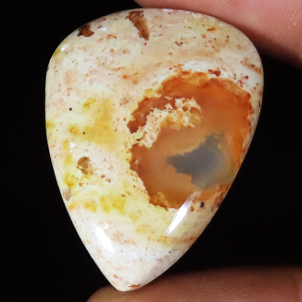 Natural Mexican Fire Opal Pear Shape Opal Gemstone for Sale 40.55 Ct 26x35x7 mm
