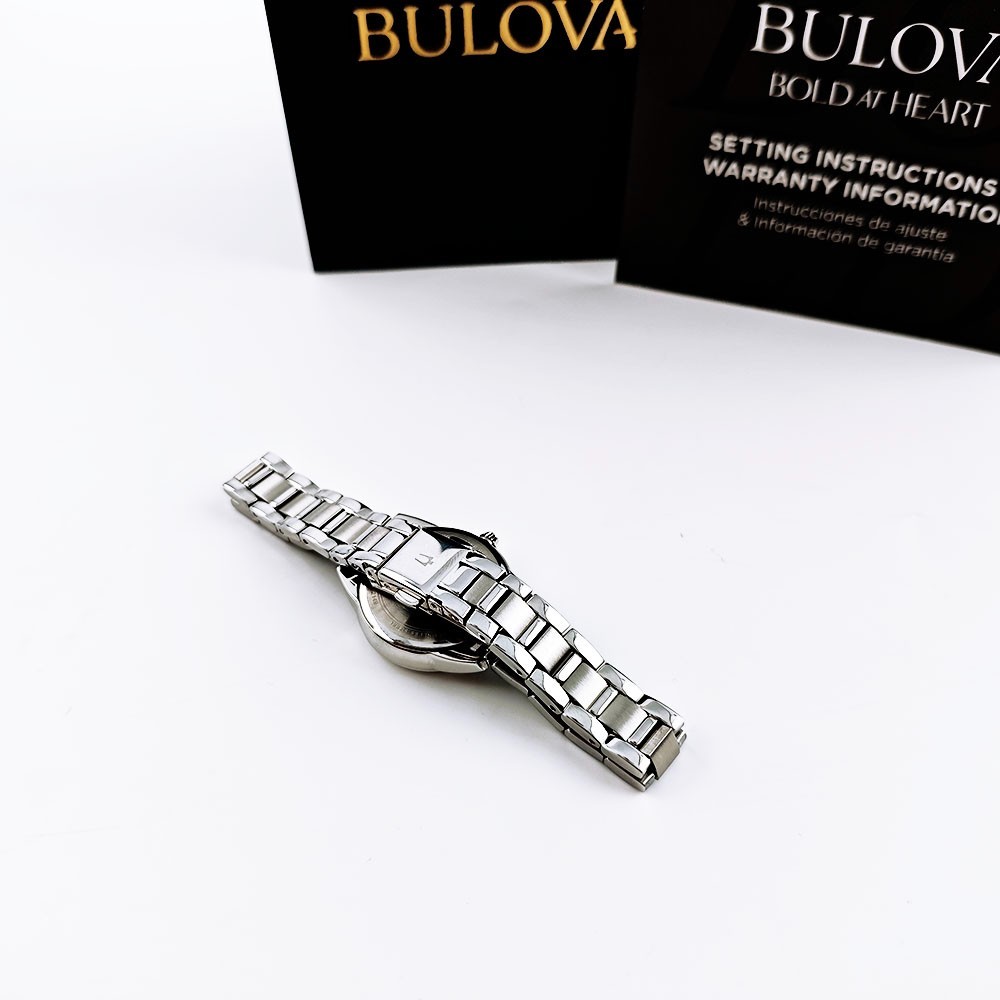 Bulova Sutton 96P219 White Diamond Dial Silver Band Women’s Quartz Women’s 28mm