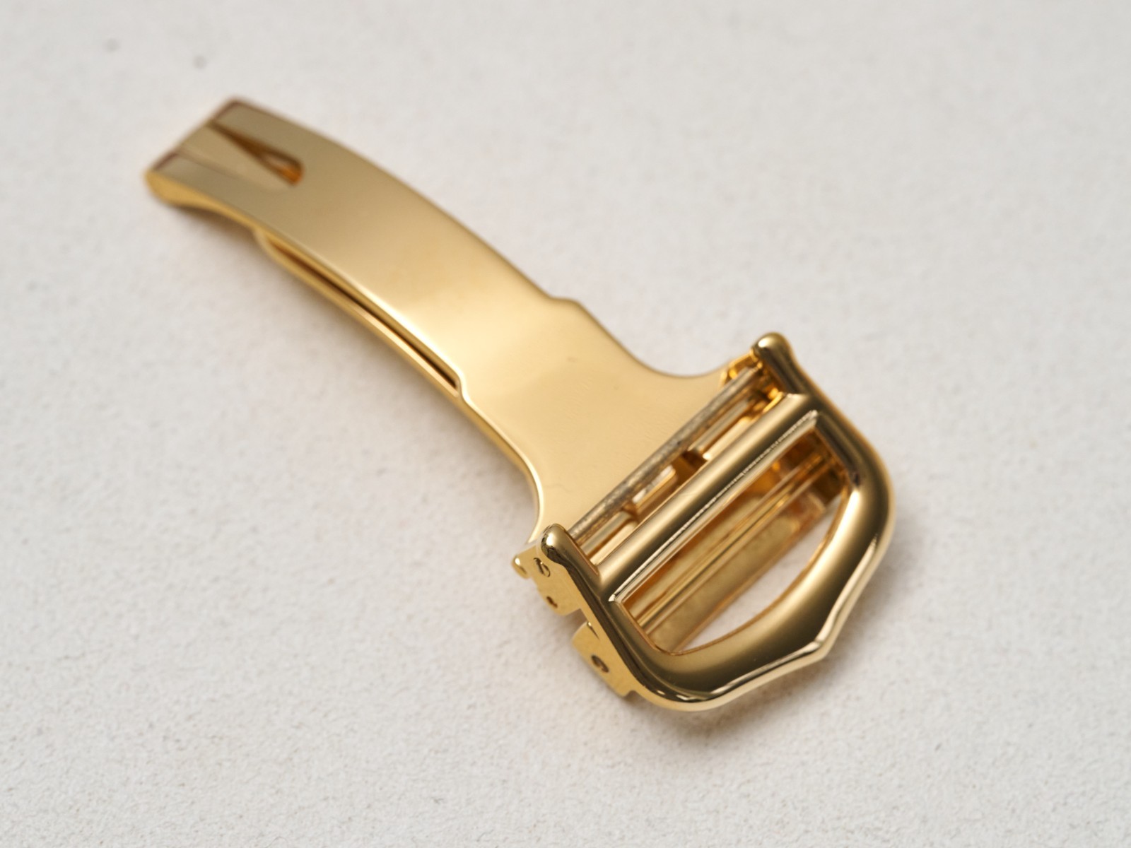 Cartier Deployment Buckle Clasp 16mm Fold Over Gold Plated Stainless Steel Must
