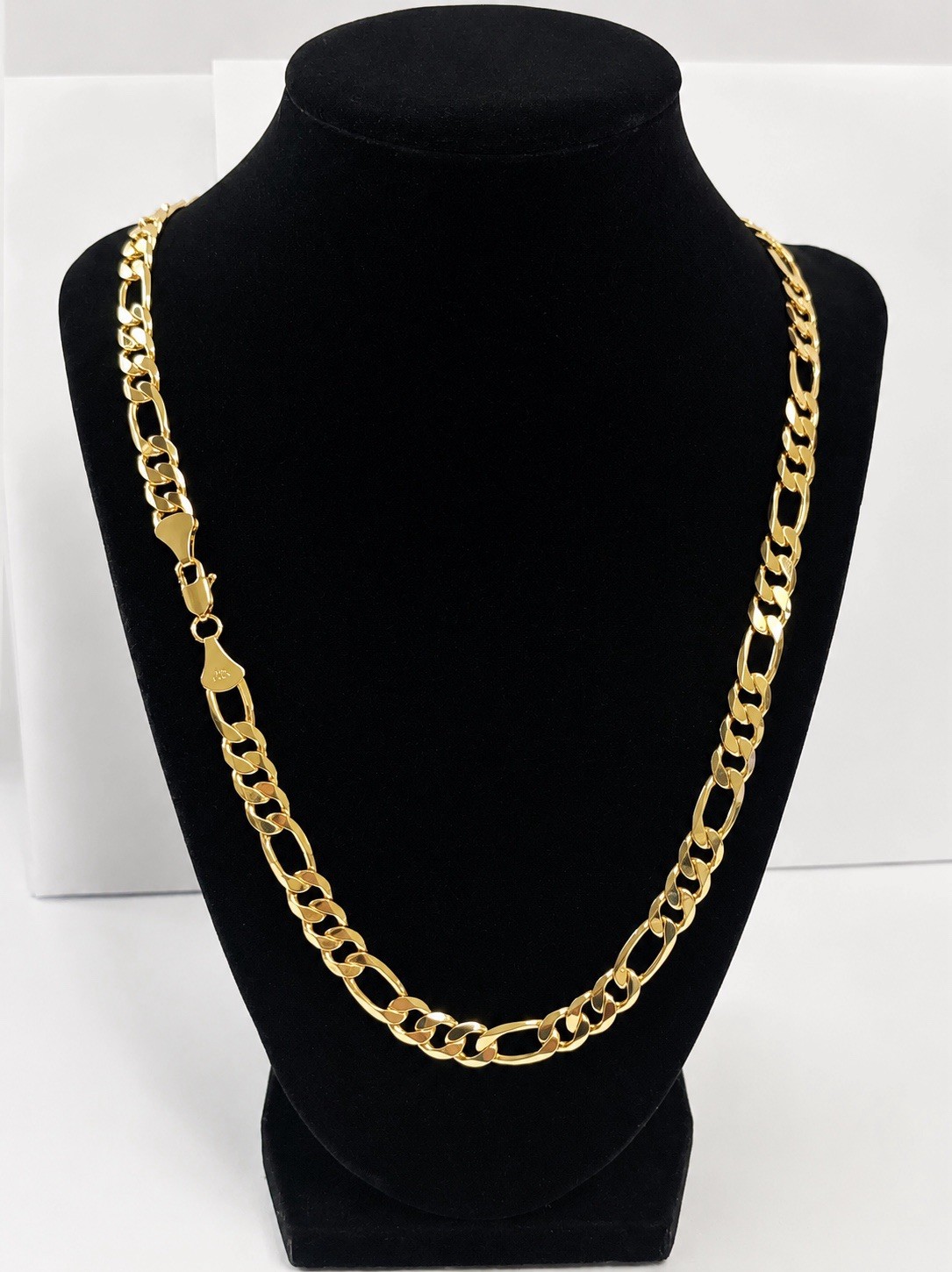 14k Italy STAMPED Gold Filled/PLATED Figaro Chain ~ 24” ~ 8mm ~ NEW ~ READ