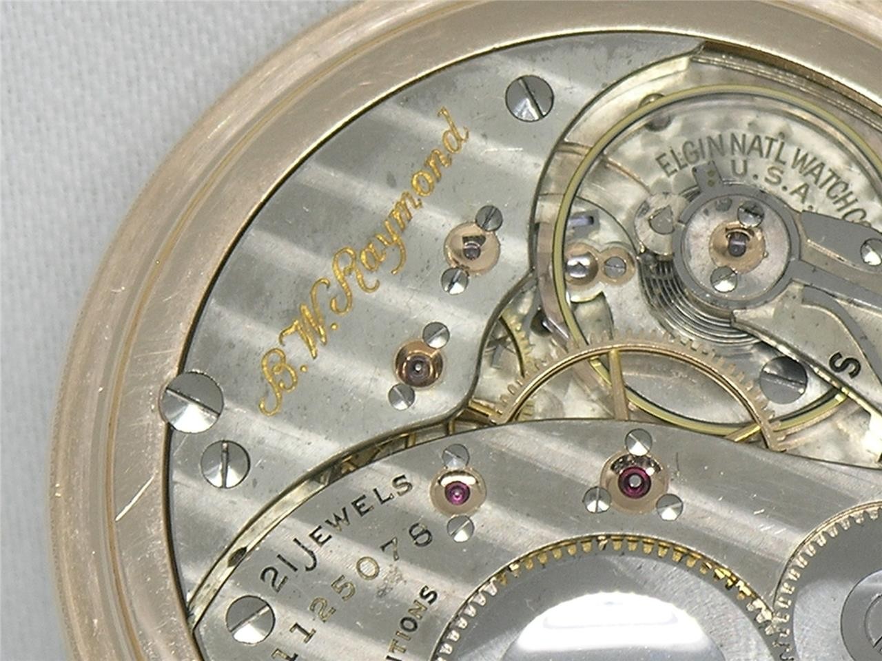 ELGIN 16S 21 JEWEL BW RAYMOND 10K GF SIGNED GRADE 478 RAILROAD WATCH, RUNNING!