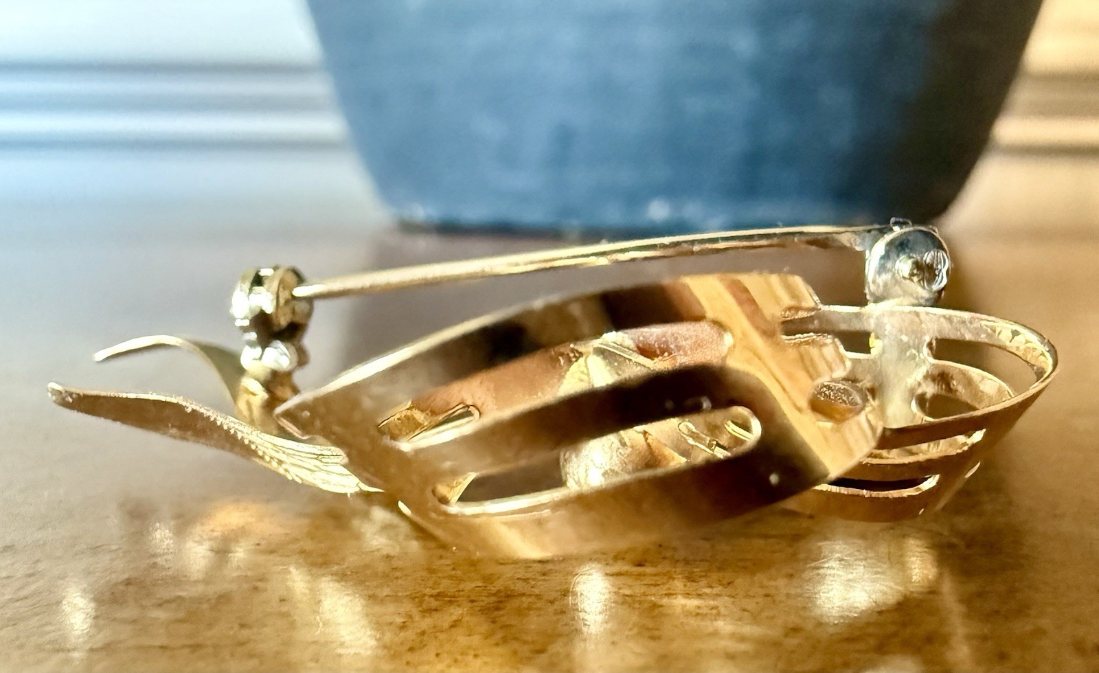 Vintage UNOAERRE 18K Gold Brooch Pin 750 AR BREV Italy 6.27g