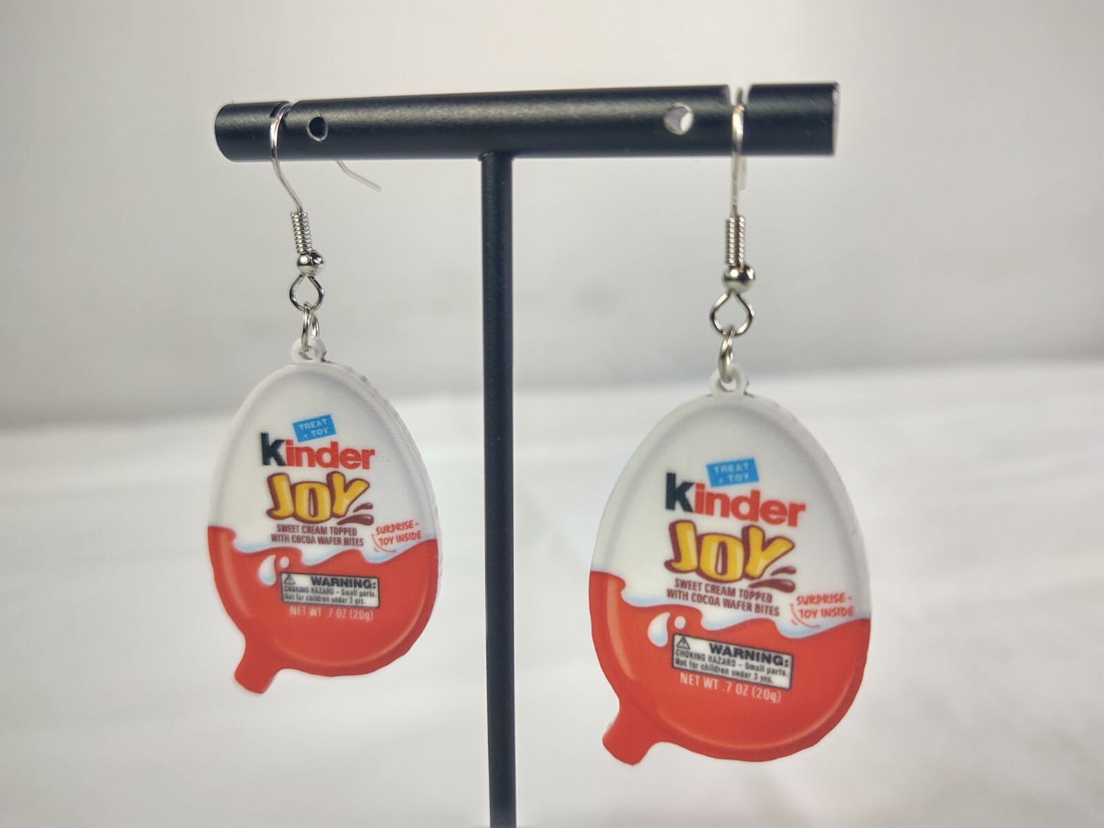 Drop Dangle Pierced Earrings Kinder Joy Wafer Bites Costume Jewelry Novelty