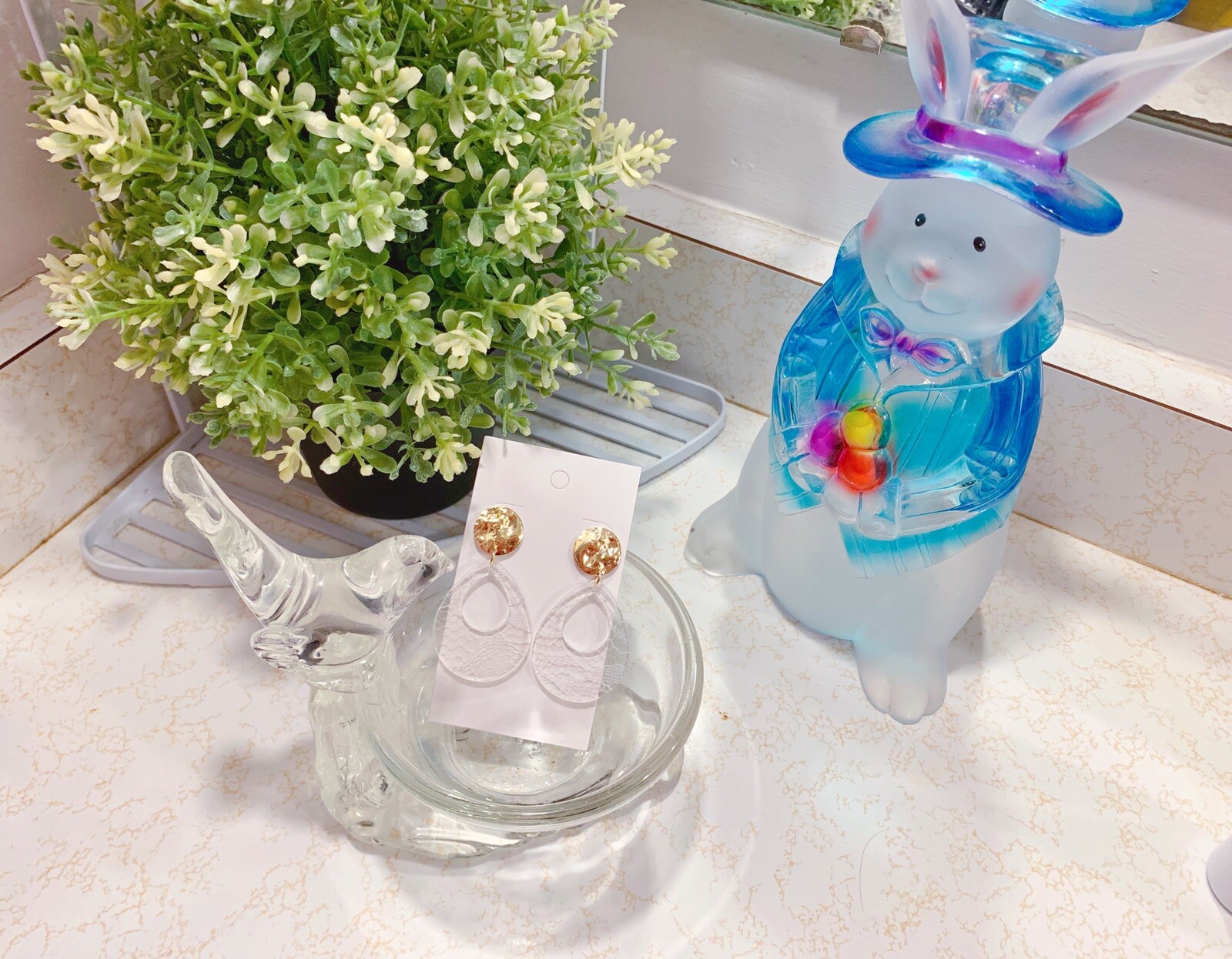Handmade Multi Choose Shell Resin Earrings With Gold Plated Post