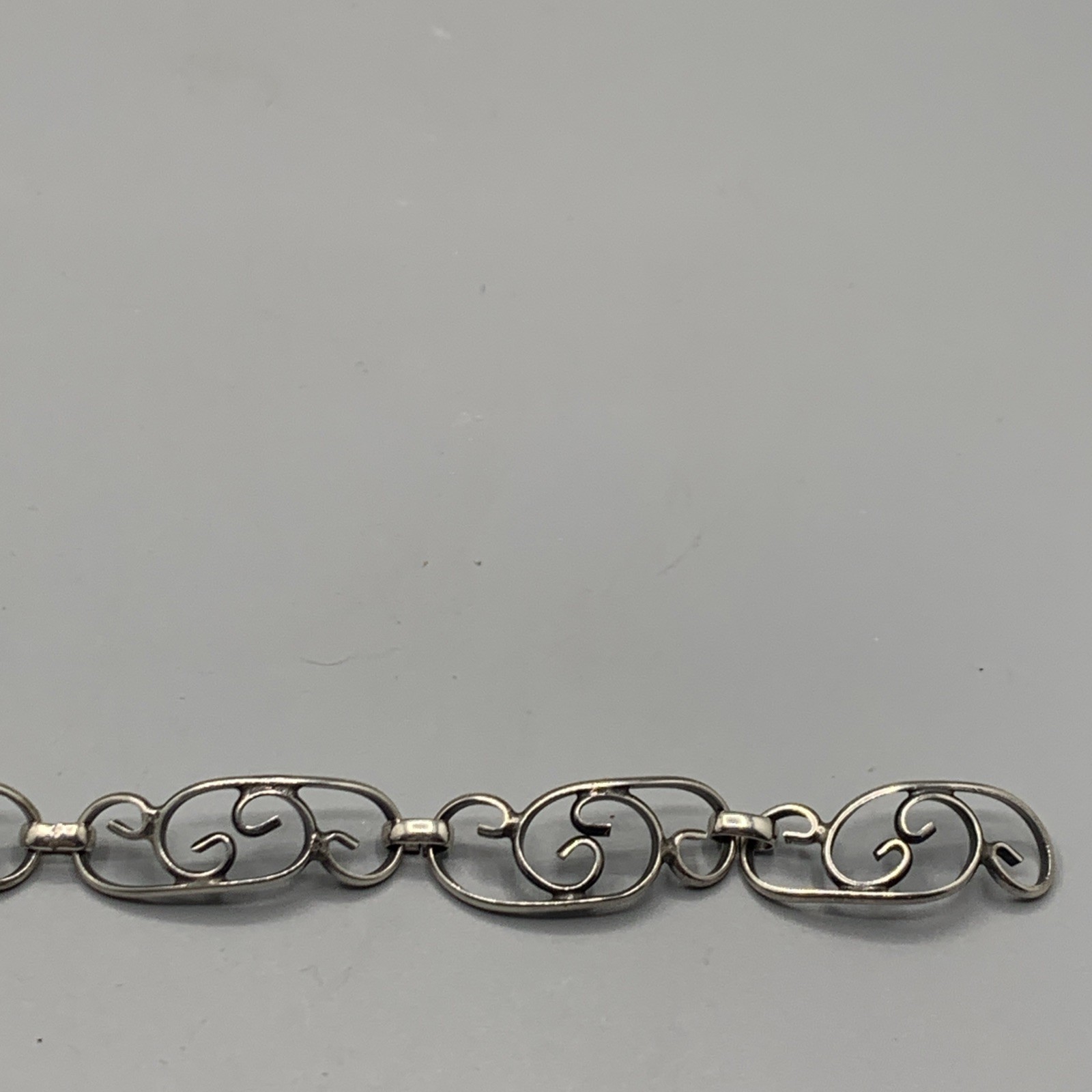 Vintage Handcrafted .925 Sterling Silver Bracelet. 7”L, 9-10mm W, Approx 8.5g