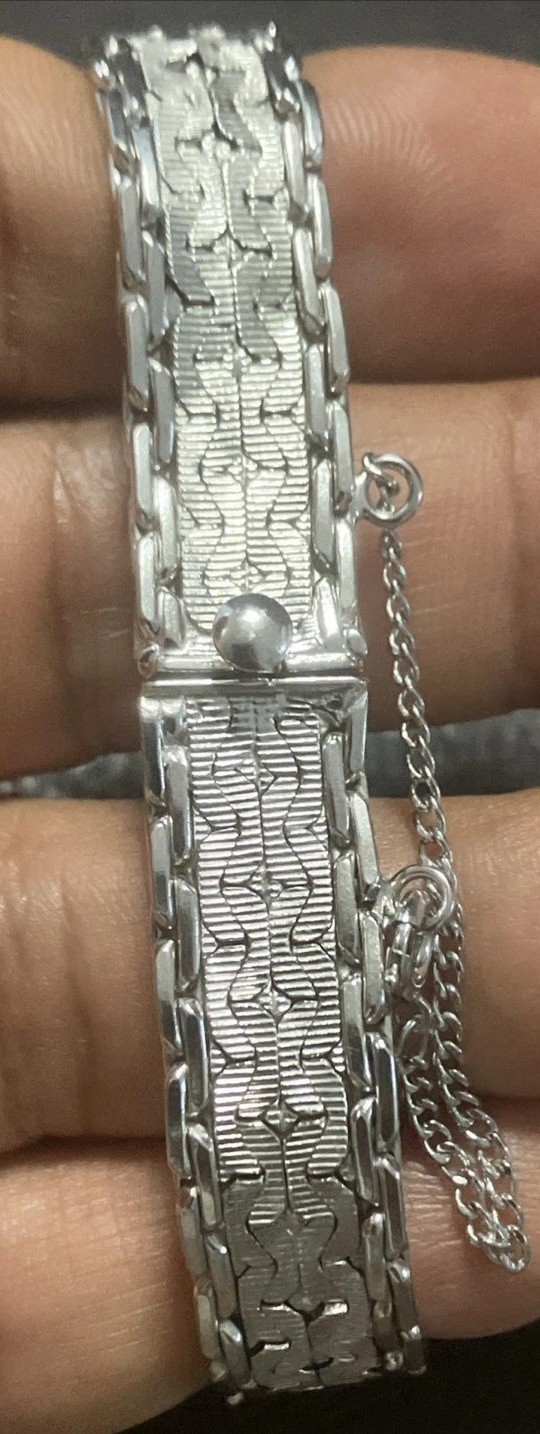 HSB Sterling Silver Bracelet 11.4mm Wide 28 Grams 7.5 Inches