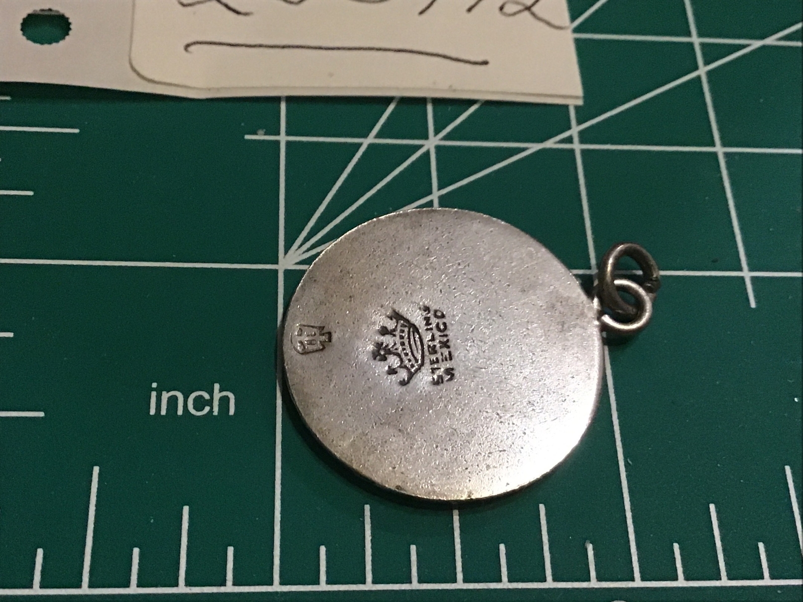 VTG Taxco Mexico Sterling Taurus Zodiac Pendant Etched Crown Eagle Marks