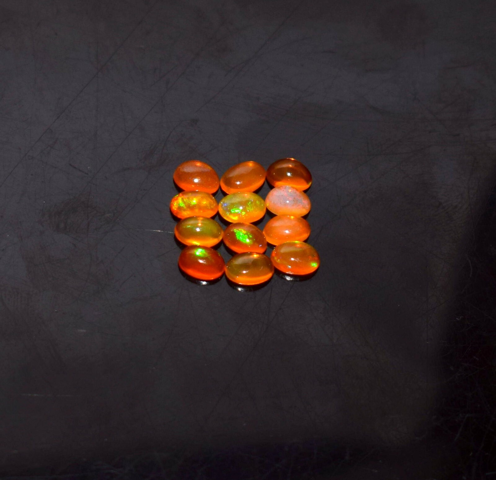 12Pcs 4x6MM Natural Ethiopian Opal Wello Fire Opal Lose Gemstone Cabochon S3149