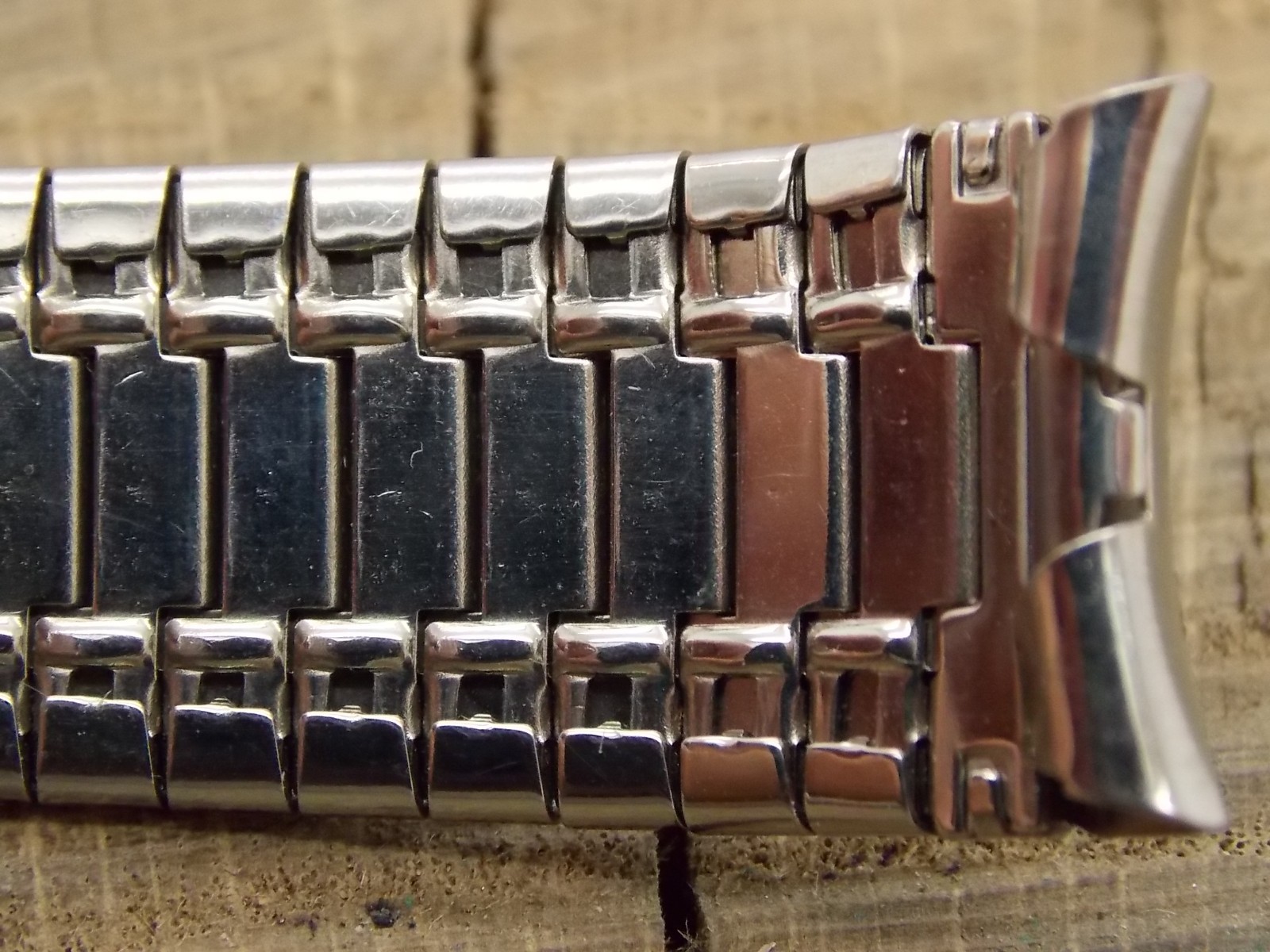 Vintage Stainless Steel Watch Band 18mm Stelux Butterfly Clasp Mens Unused NOS