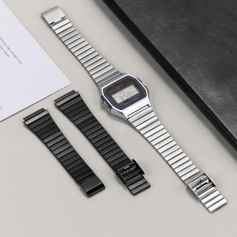 Stainless Steel Watch Band for F91W A158 A168 B650 AQ230 AE500W 18/20mm